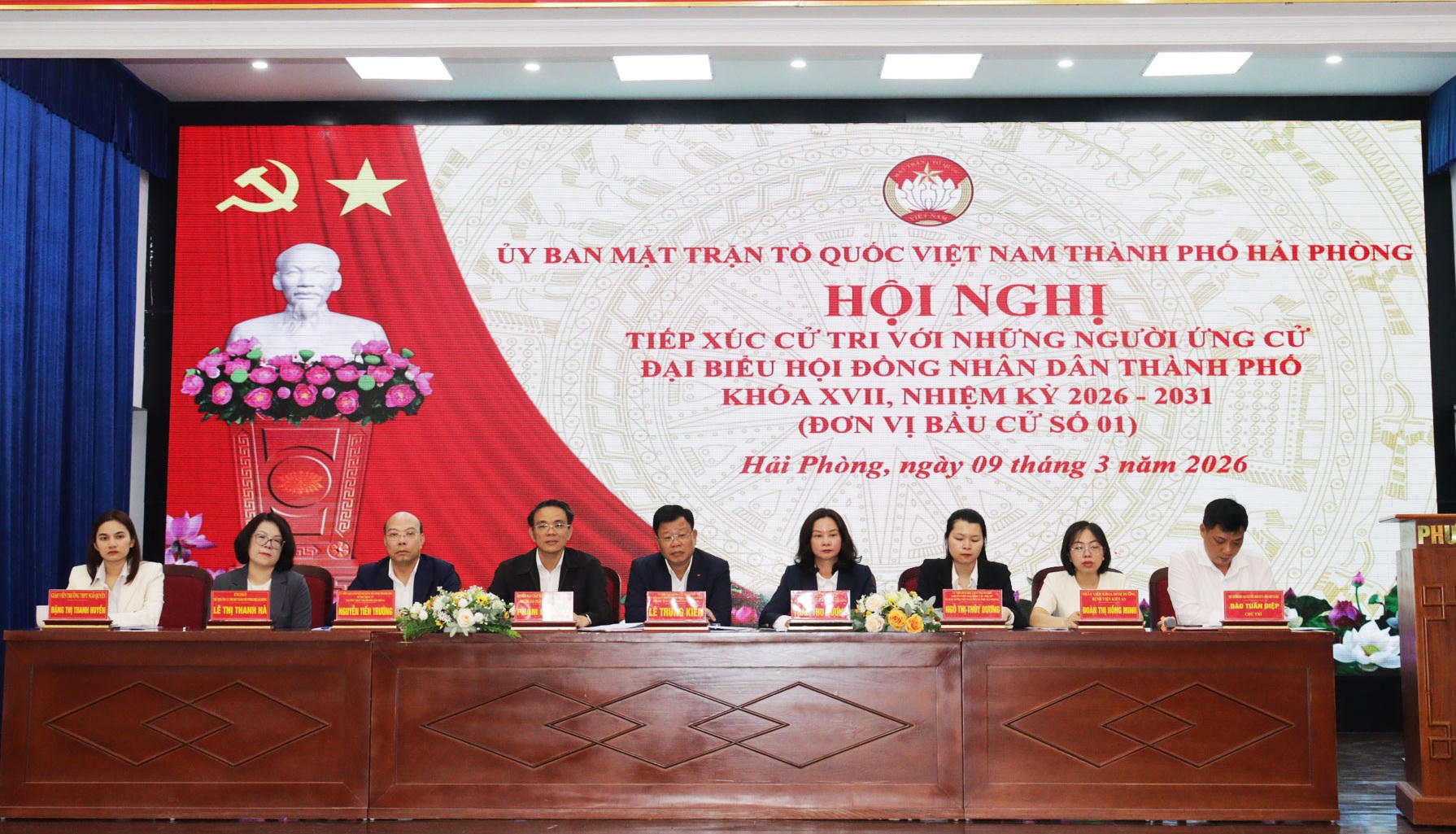 Các ứng cử viên đại biểu HĐND thành phố khoá XVII, nhiệm kỳ 2026 - 2031 tại Đơn vị bầu cử số 1, TP Hải Phòng.&nbsp;Ảnh: PT.&nbsp;